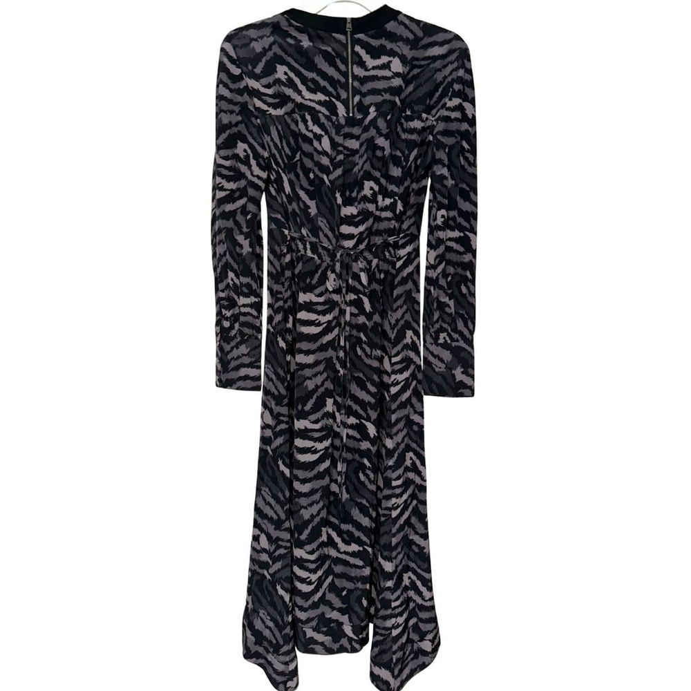 AllSaints Fayre Remix ZEBRA Print Crepe ANIMAL Sexy WILD Midi Dress WOMENS S 4 6 - Picture 7 of 11